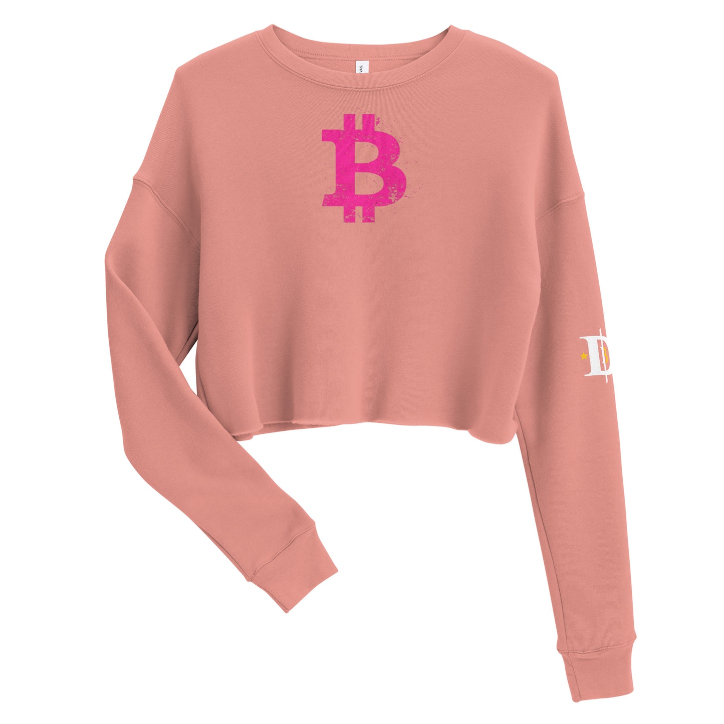 Simple Pink ₿ Crop Sweatshirt (W)