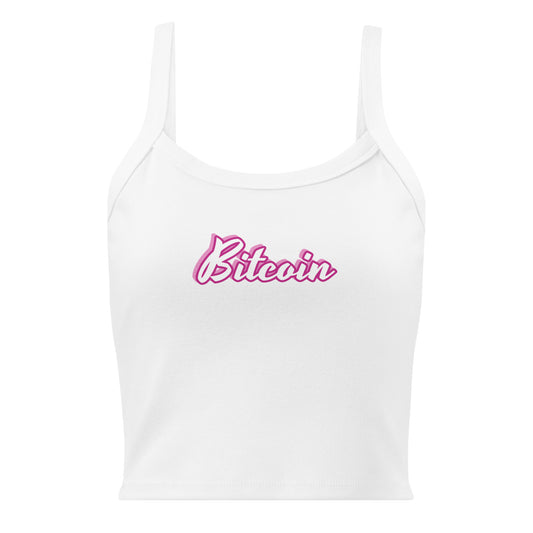 Simply Pink Bitcoin White Rib Tank (W)